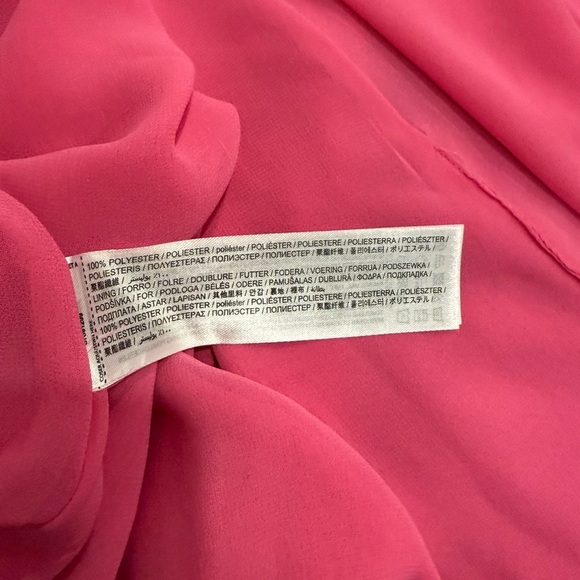 MNG-Mango One Shoulder Pink Mini Wrap Dress Size XS Barbiecore Coquette - Picture 6 of 9